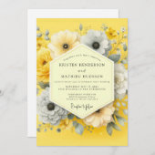 カナリー・ルミナス・ブルーム・ウェディング 招待状 (正面/裏面)