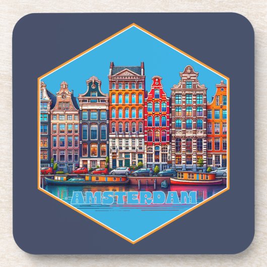 カナルアムステルダムオランダ欧州 コースター (正面)