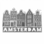 カナルハウスアムステルダムホランド白黒 シール (正面)