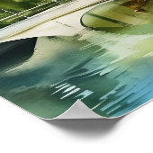 カナルブリッジ風光明媚な水色 ポスター (角)