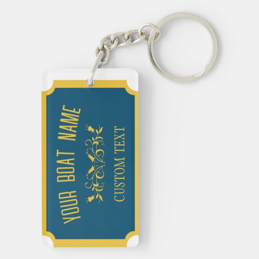 カナルボ伝統的ートカスタムボートネーム記号 キーホルダー (裏面)