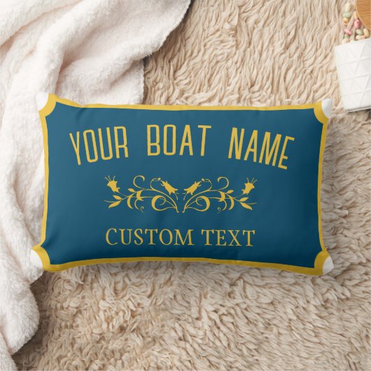 カナルボ伝統的ートカスタムボートネーム記号 ランバークッション (ブランケット)
