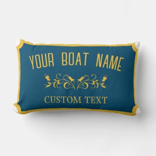 カナルボ伝統的ートカスタムボートネーム記号 ランバークッション (正面)
