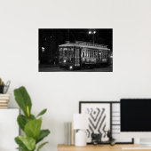 カナル通りトロリー(B&W)ポスター ポスター (ホームオフィス)