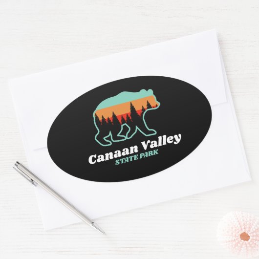 カナンバレーリゾート州パークウェストバージニアベア 楕円形シール (封筒)