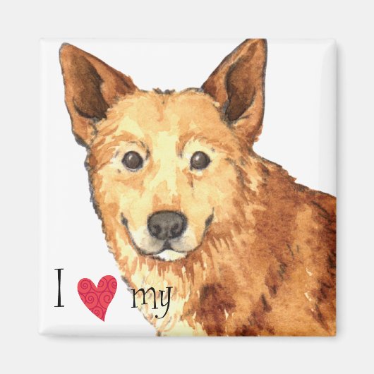 カナン犬が大好き マグネット (正面)