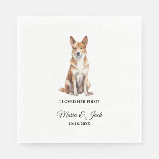 カナン犬のペット結婚カクテル100種類以上の犬 スタンダードランチョンナプキン