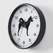 カナン犬の数字と分のシルエット 壁時計 (傾斜)