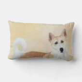 カナン絵画ドッグ – かわいいオリジナルドッグアート ランバークッション (裏面)