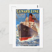 カナード海ライナーHAMBURG NEW YORKポスターポストカー ポストカード (正面/裏面)
