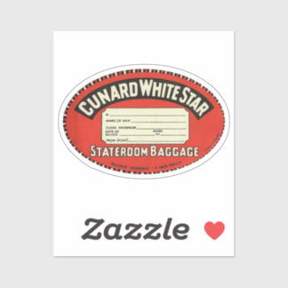 カナード – ホワイトスターヴィンテージラゲッジラベル シール