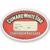 カナード – ホワイトスターヴィンテージラゲッジラベル シール (正面)