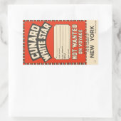 カナード・ホワイト・スター(to New York) 長方形シール (バッグ)