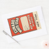 カナード・ホワイト・スター(to New York) 長方形シール (封筒)