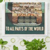 カナード·海定期船汽船高級船のポスター。 キッチンタオル (折り畳み)