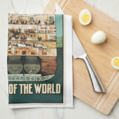 カナード·海定期船汽船高級船のポスター。 キッチンタオル (四つ折り)