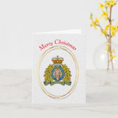 カナ王室のダのマウントポリスロゴクリスマスカード カード (黄色い花)