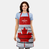 カナ素朴ダのフラグと星のファミリ名 エプロン (着用した状態)