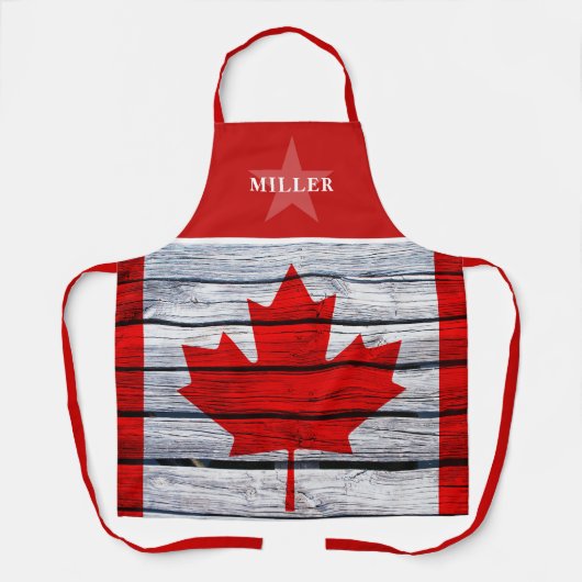 カナ素朴ダのフラグと星のファミリ名 エプロン (正面)