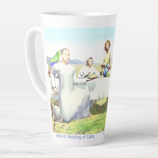 カナ結婚のイエス カフェラテマグ (左アングル)