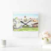 カナ結婚のイエス スクエア壁時計 (ホーム)