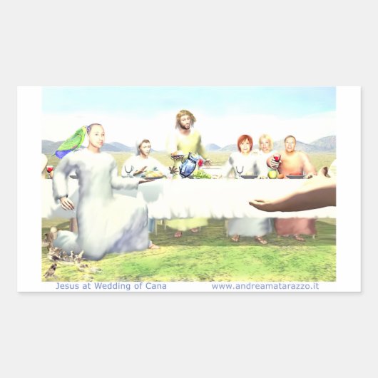 カナ結婚のイエス 長方形シール (正面)