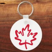 カナ誇りを持ったダメイプルリーフOhカナダレッド キーホルダー (正面)