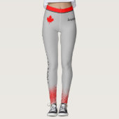 カナ誇りを持ったディアンMOM、Red Maple Leaf on GRAY レギンス (正面)