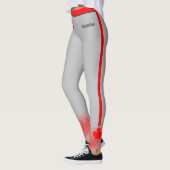 カナ誇りを持ったディアンMOM、Red Maple Leaf on GRAY レギンス (左)