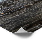 カナ飛んでいるダガチョウと冬の池の野生動物 ポスター (角)