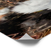 カナ飛んでいるダガチョウと冬の池ワイルドライフ2 ポスター (角)