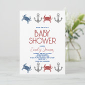 カニいかり航海のビーチベビーシャワー 招待状 (スタンド正面)