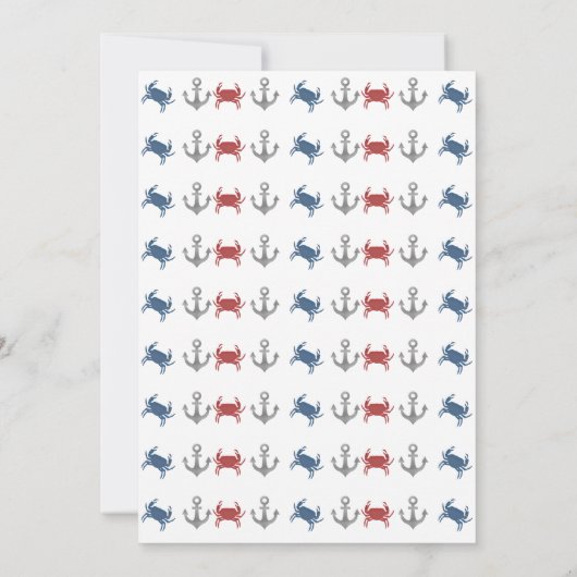 カニいかり航海のビーチベビーシャワー 招待状 (裏面)