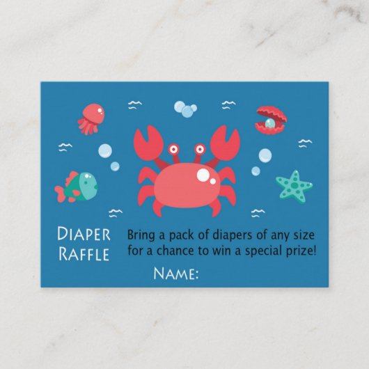 カニおむつラッフルチケット プレイスカード (正面)