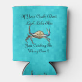 カニおもしろいとカニのロゴを捕まえる 缶クーラー (正面)