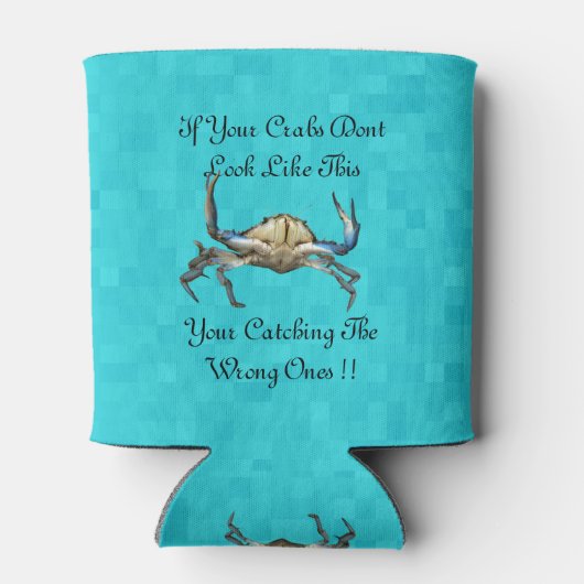 カニおもしろいとカニのロゴを捕まえる 缶クーラー (裏面)