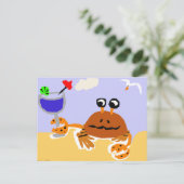 カニおもしろいアットザビーチアート ポストカード (スタンド正面)