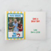 カニおもしろいアマルフィストライプイエロー誕生日 カード (内部)