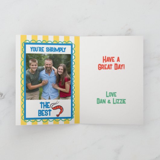 カニおもしろいアマルフィストライプイエロー誕生日 カード (内部)