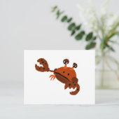 カニおもしろいビーチアート ポストカード (スタンド正面)