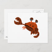 カニおもしろいビーチアート ポストカード (正面/裏面)