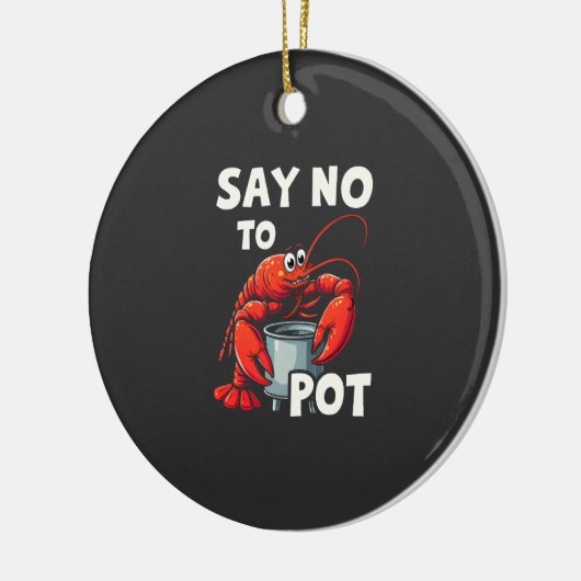 カニおもしろいポットにノーとロブスター セラミックオーナメント (左)