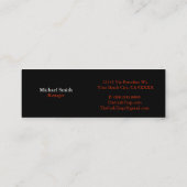 カニおよびシーフードのレストラン スキニー名刺 (裏面)