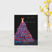 カニかごのクリスマスツリー イタリアン グリーティング カード (黄色い花)