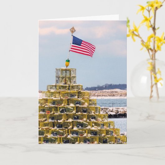 カニかごの木の海景 カード (黄色い花)