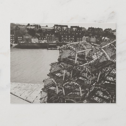 カニかご、ノースヨークシャー州、ウィットビー港 ポストカード (正面)