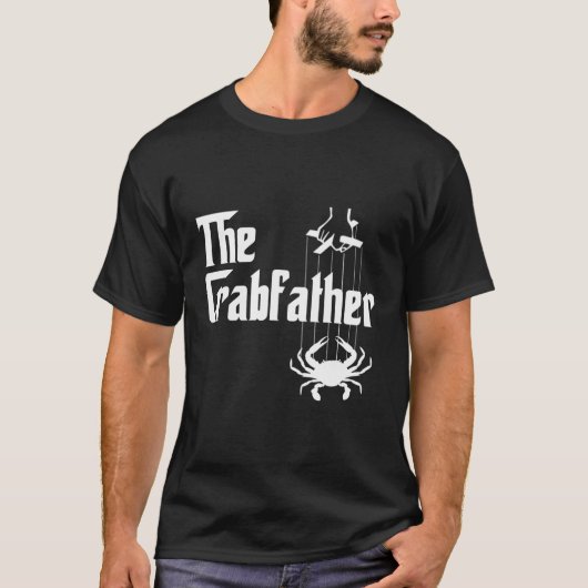 カニがカニの父親のカニを握る Tシャツ (正面)