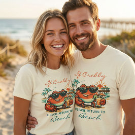 カニがビーチに戻る面白いジョーク サマーグッズ Tシャツ