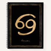 カニが様式占星術を打ち上げた金ゴールドを癌 ノートブック (正面)