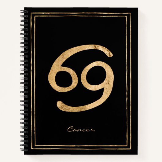 カニが様式占星術を打ち上げた金ゴールドを癌 ノートブック (正面)